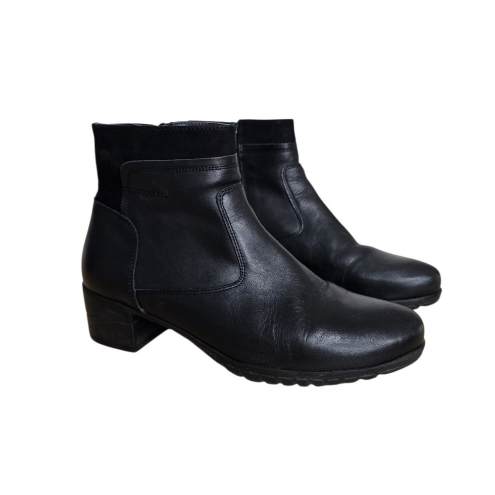 Fluchos Black Leather Ankle Boots Dynergy Shock Absorber Spain Women Size 39